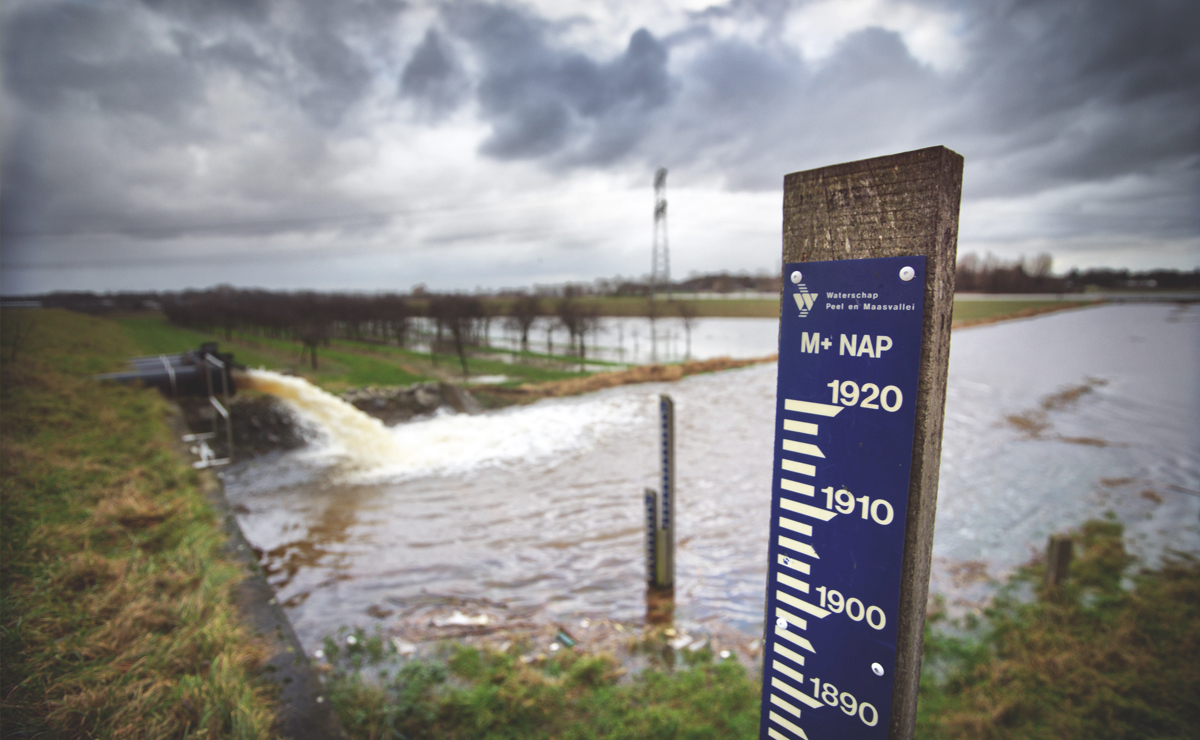 Peilstok van voormalig waterschap Peel en Maasvallei